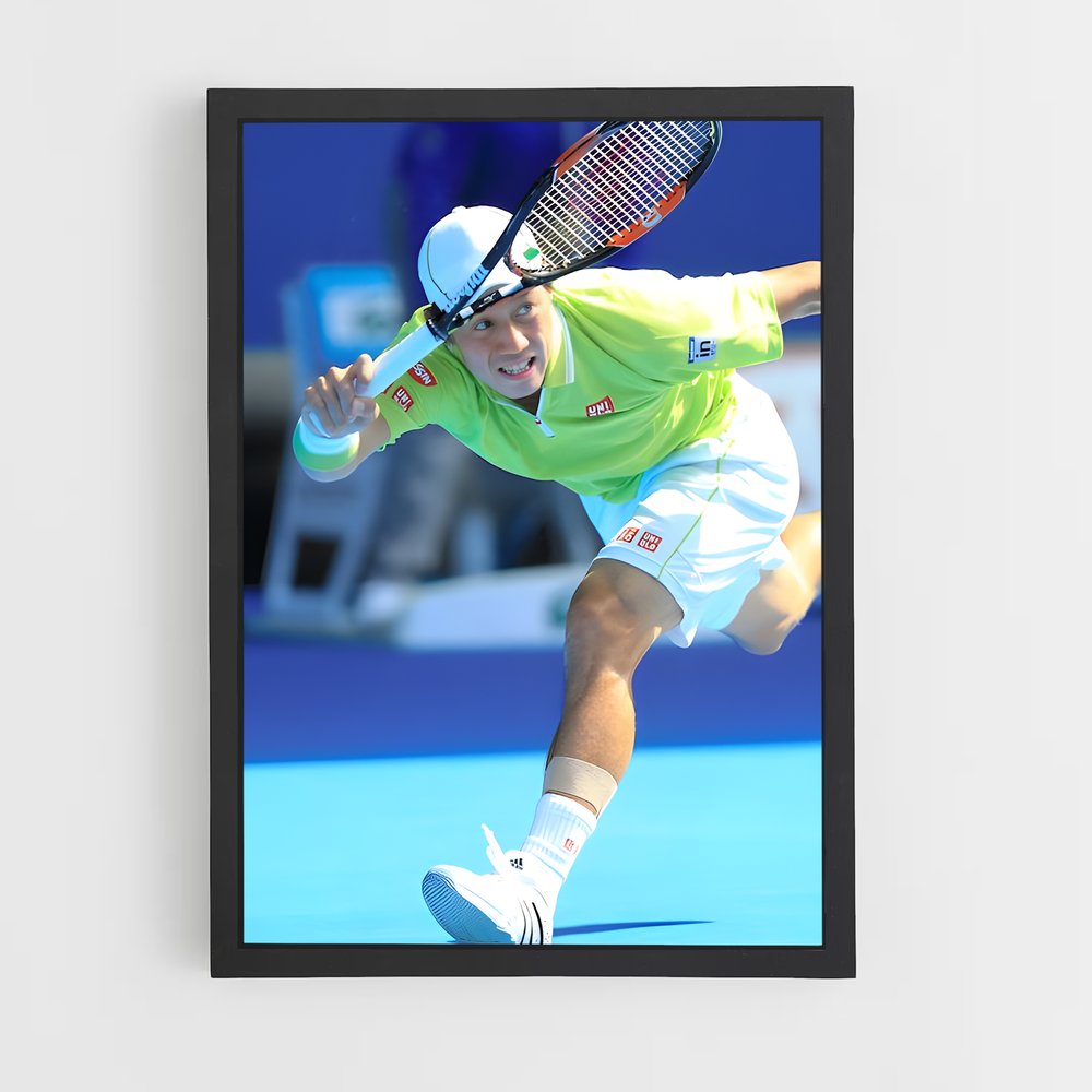 Poster Kei nishikori athlétiques – affiche Tennis (vue 2)